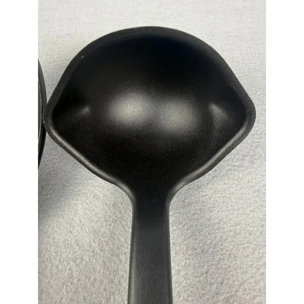 Retired Pampered Chef Black Nylon Slotted Spoon and Ladle Kitchen Tool Set